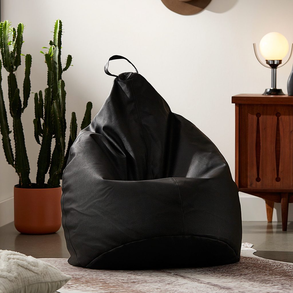 Sipi Pear Shaped Beanbag Chair in Synthetic Leather - Norka Living