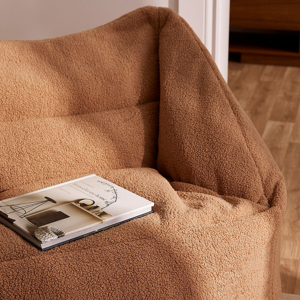 Azure Lounger Tan Polyester Sherpa LOUNGE