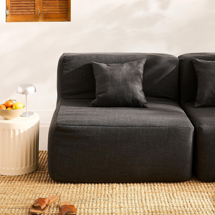 Modi Armless Outdoor Grey Black 100% Olfein Sunproof Outdoor