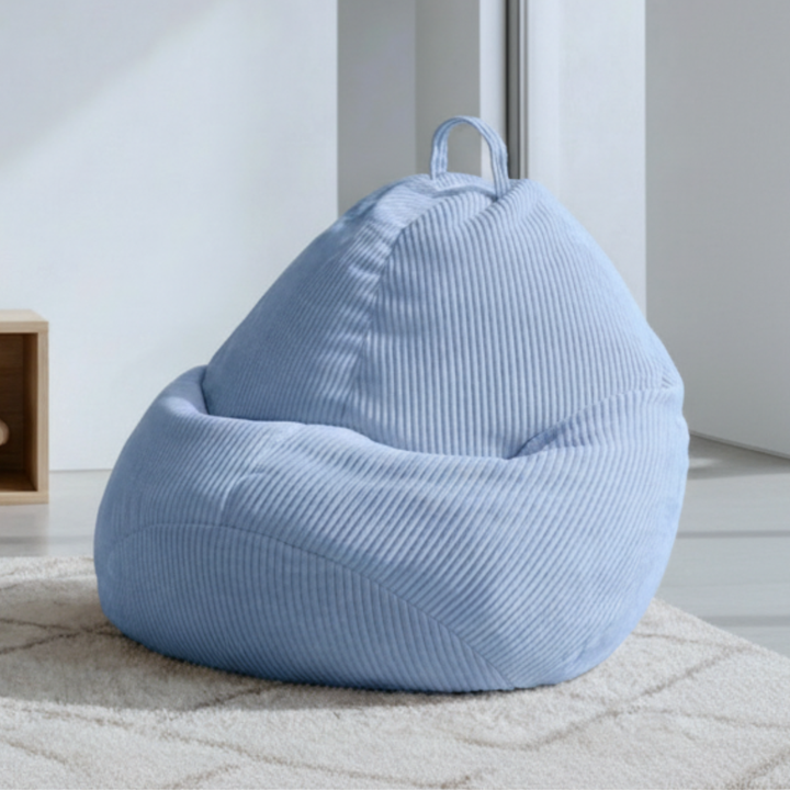 Fauteuil poire Beliz en velours côtelé