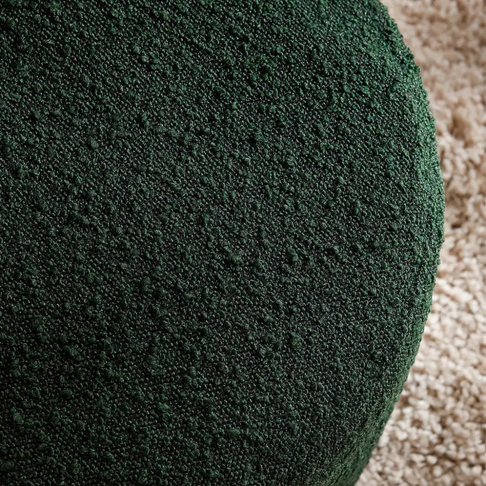 Faro Ottoman Dark Green Polyester Bouclé Ottoman