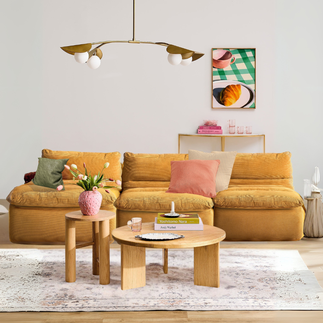 Parma Lounger Yellow Corduroy LOUNGE
